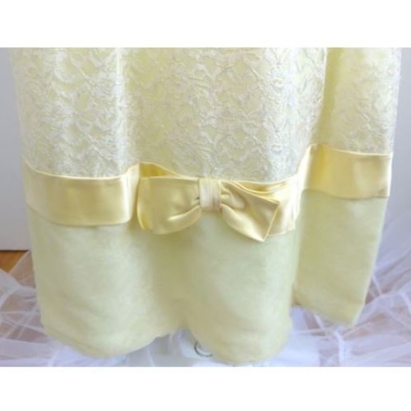 Vintage 60s Lace Cocktail Gown Prom Dress Yellow S - Picture 4 of 8